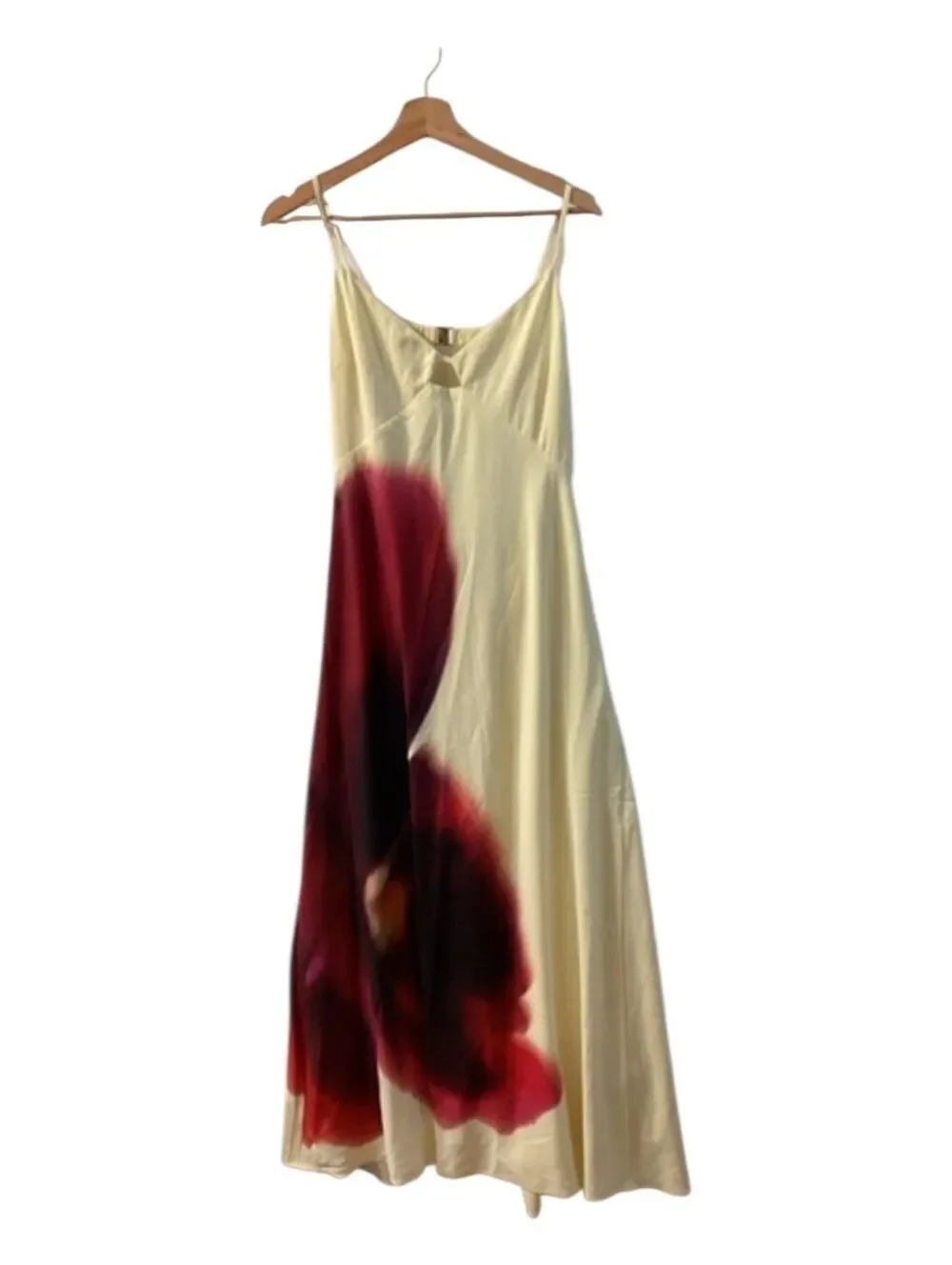Abercrombie & Fitch Julia Slip Cutout Maxi Dress Sz L NWT Watercolor Print